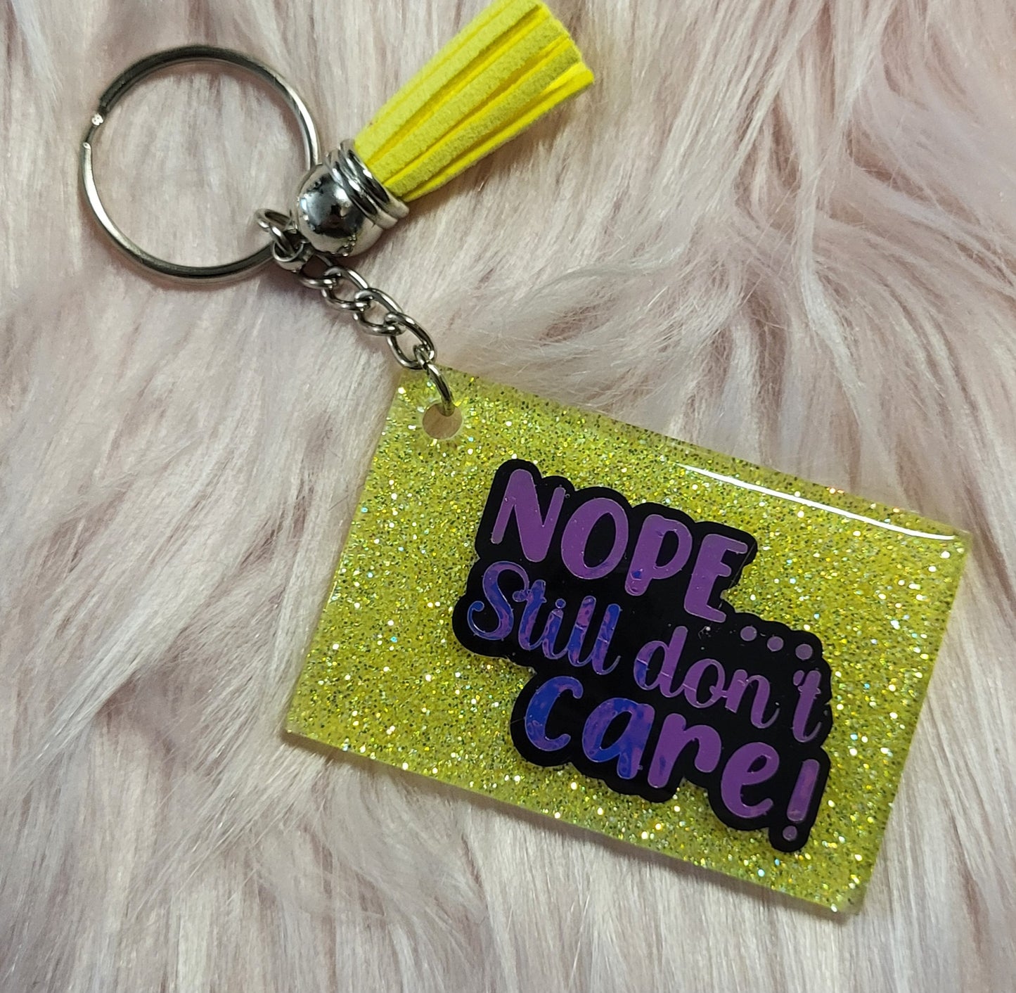 2.25" RECTANGLE - YELLOW - NOPE...STILL DON'T CARE