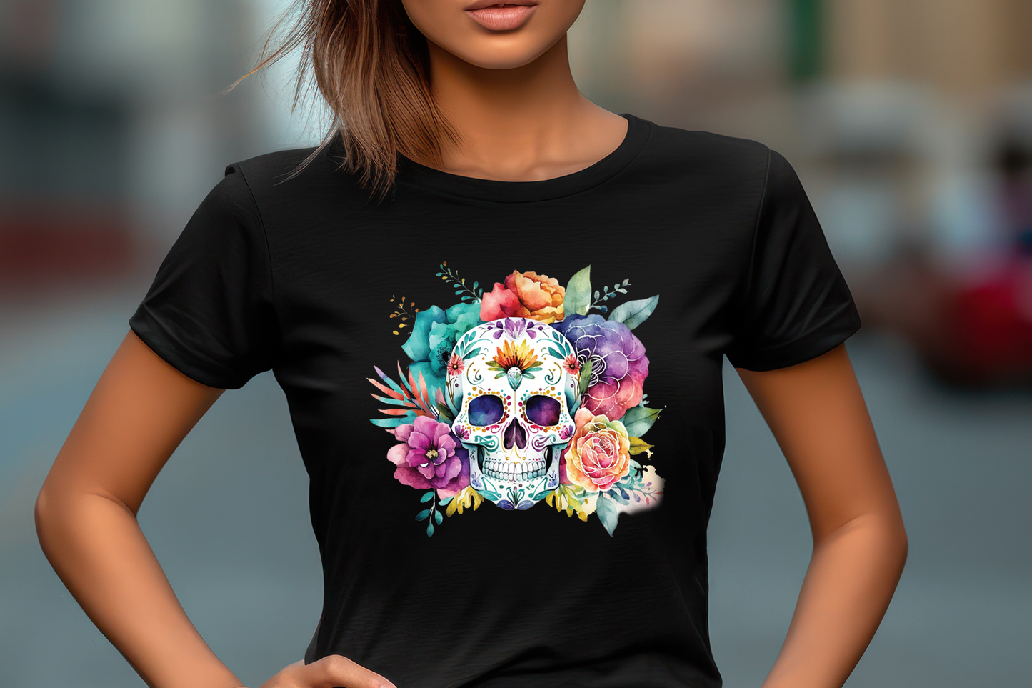 WATERCOLOR SUGAR SKULL