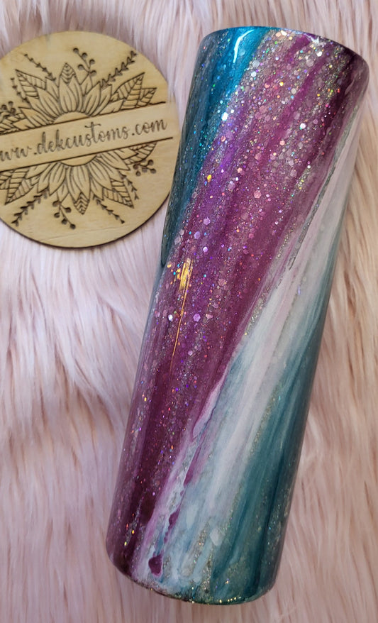 30oz SKINNY - PURPLE AND TEAL MILKYWAY