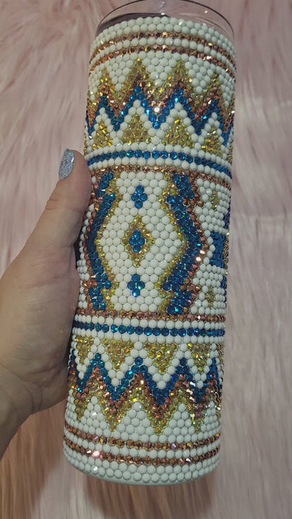 Southwest Rhinestone Tumbler - 20oz Skinny - READY TO SHIP
