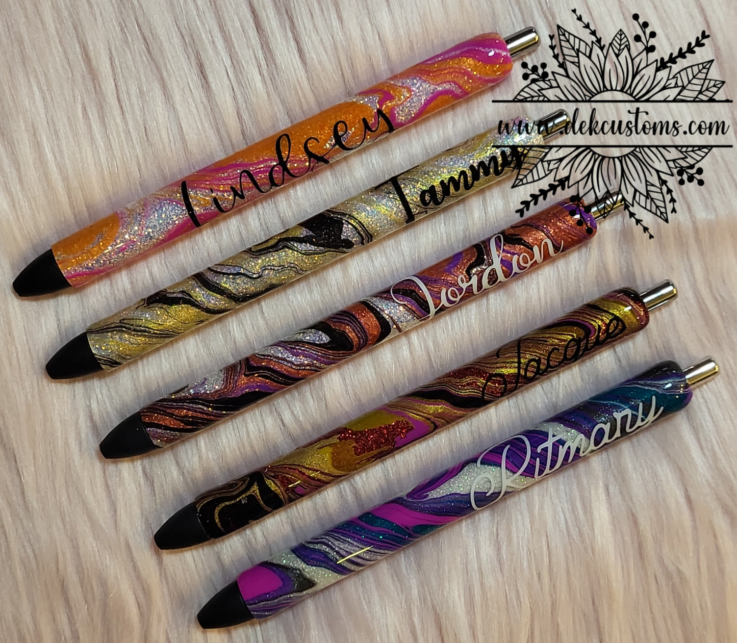Hydro-Dipped Glitter Pens