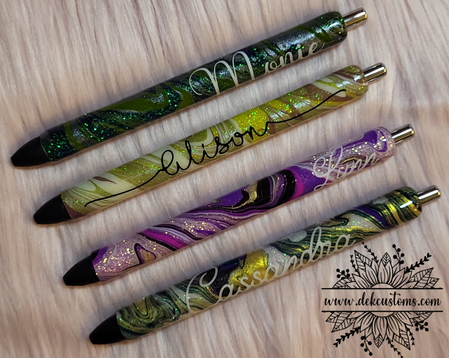 Hydro-Dipped Glitter Pens