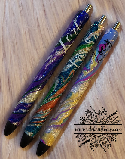 Hydro-Dipped Glitter Pens