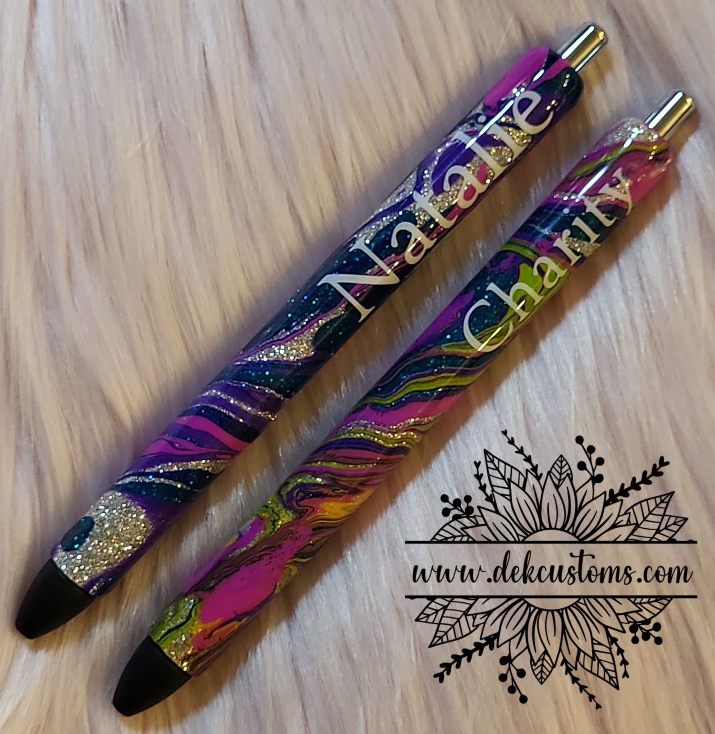 Hydro-Dipped Glitter Pens
