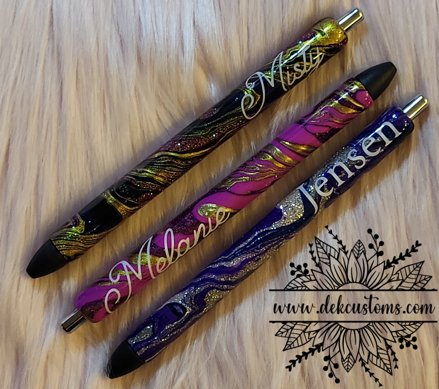 Hydro-Dipped Glitter Pens