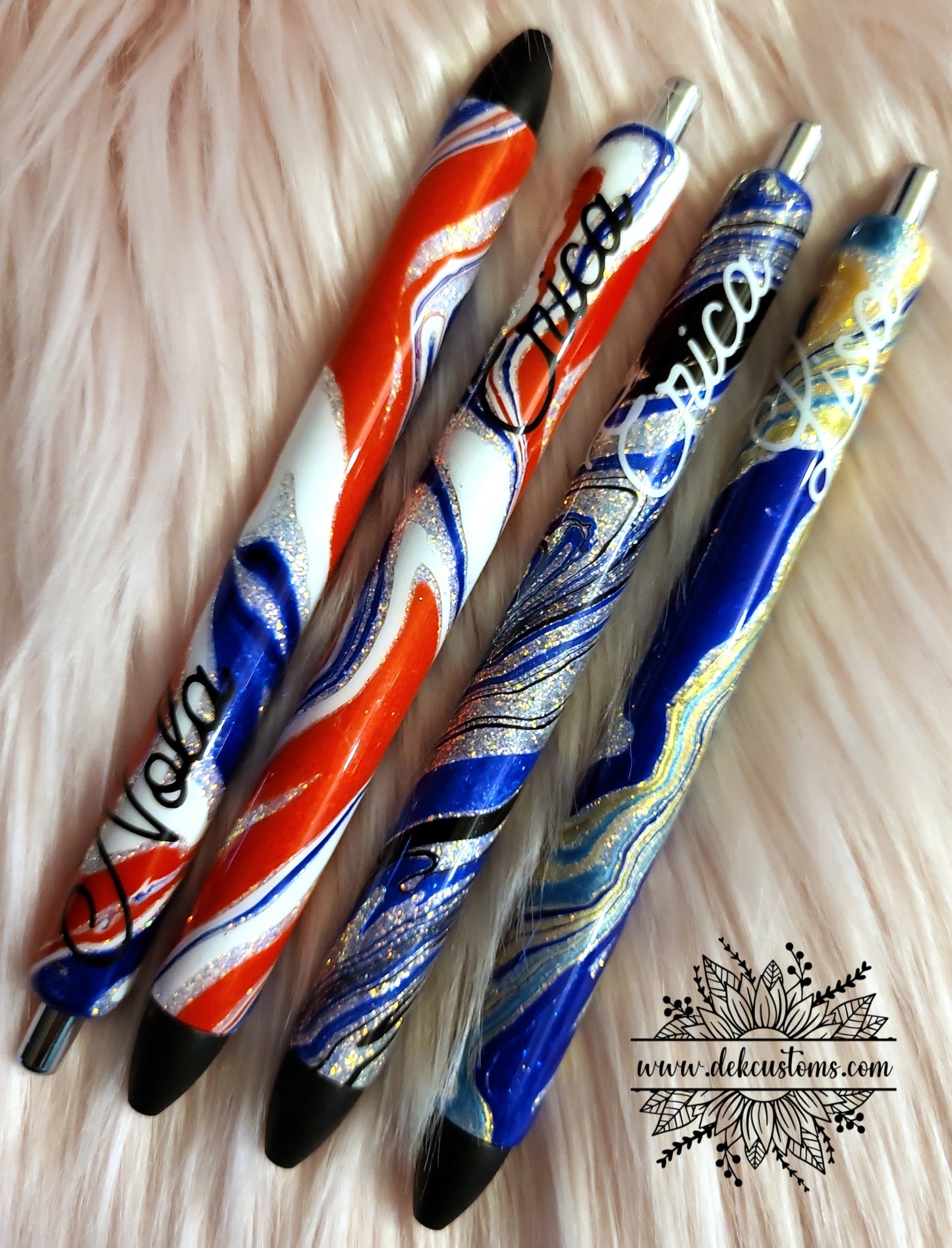 Hydro-Dipped Glitter Pens