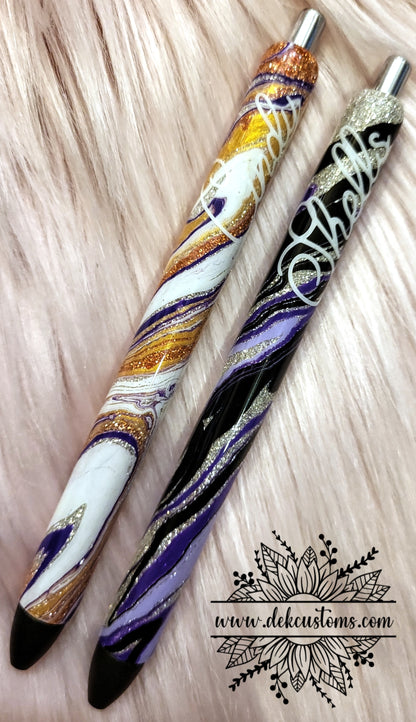 Hydro-Dipped Glitter Pens