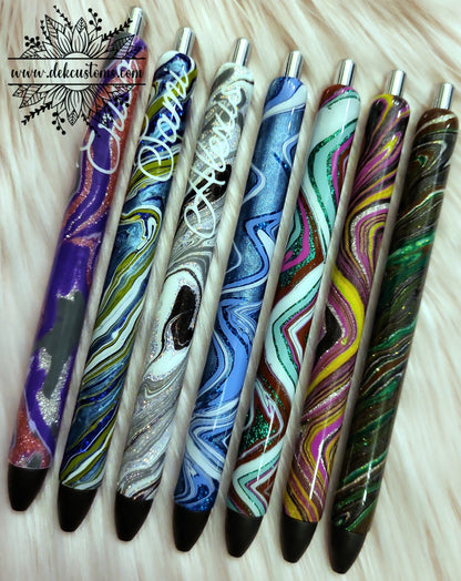 Hydro-Dipped Glitter Pens