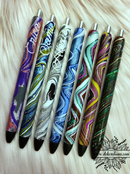 Hydro-Dipped Glitter Pens