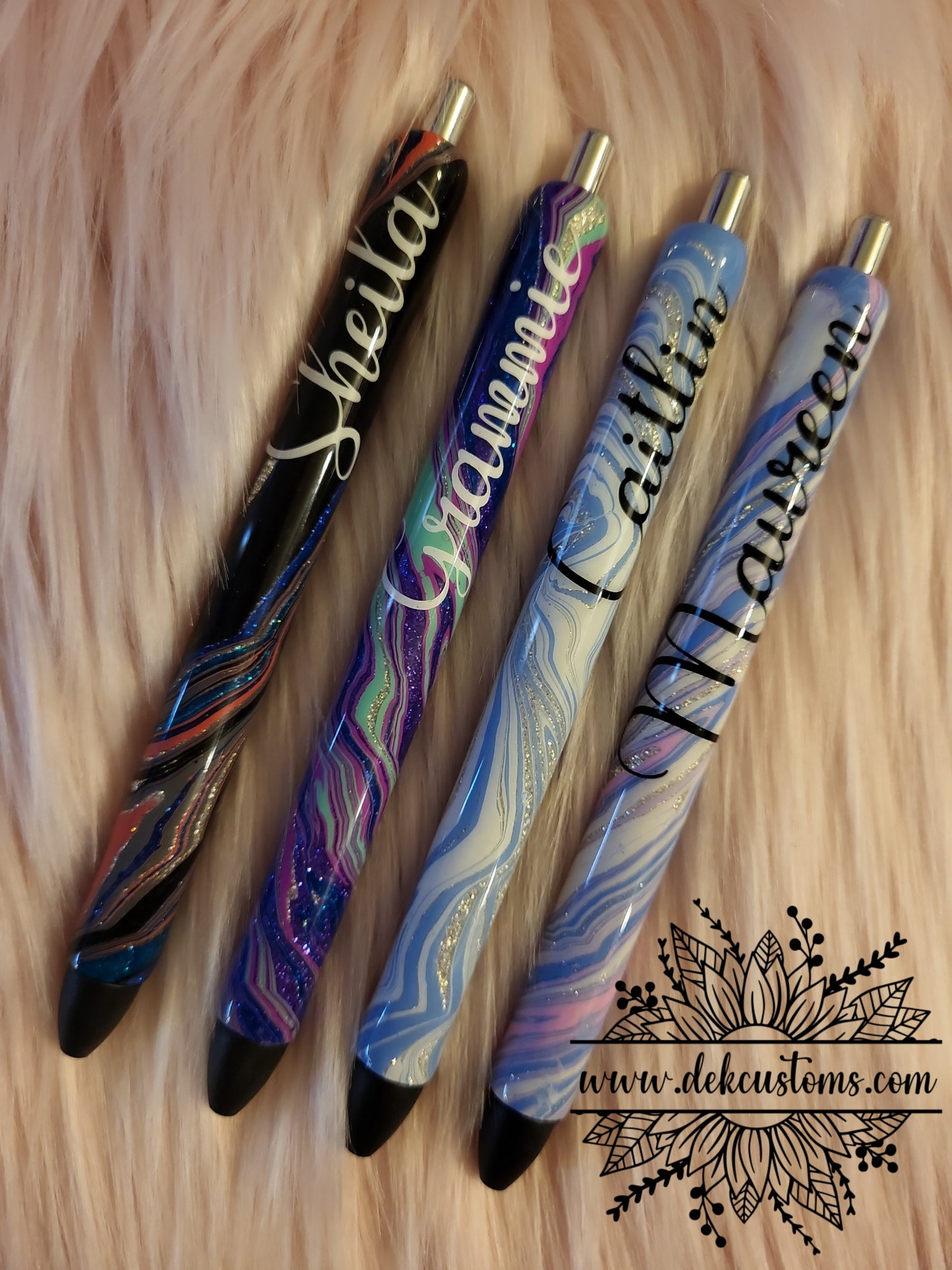 Hydro-Dipped Glitter Pens