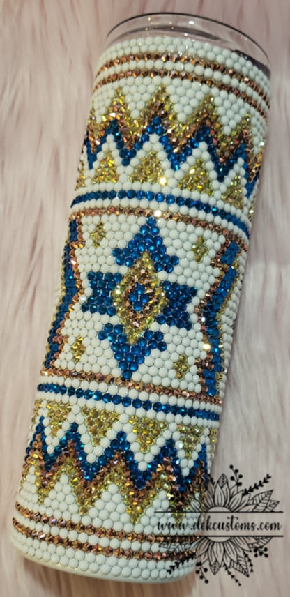 Southwest Rhinestone Tumbler - 20oz Skinny - READY TO SHIP
